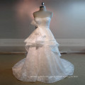 Terse Sweet Heart Multi Layers Lace Wedding Gown With sash Chapel Train